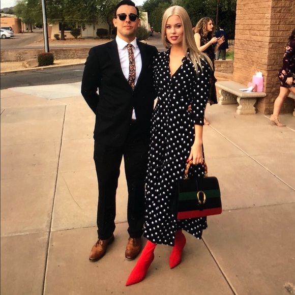 zara maxi dress polka dot